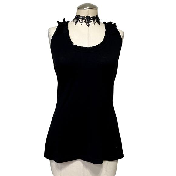 Vtg Y2k Self Esteem Ruffle Bow Gothic Emo Grunge Tank Top - Picture 1 of 12